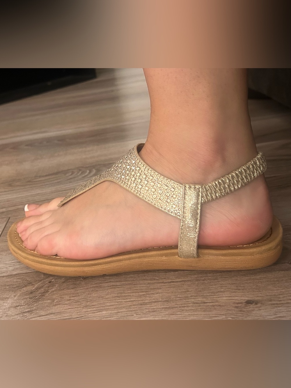 Gold bling sandals